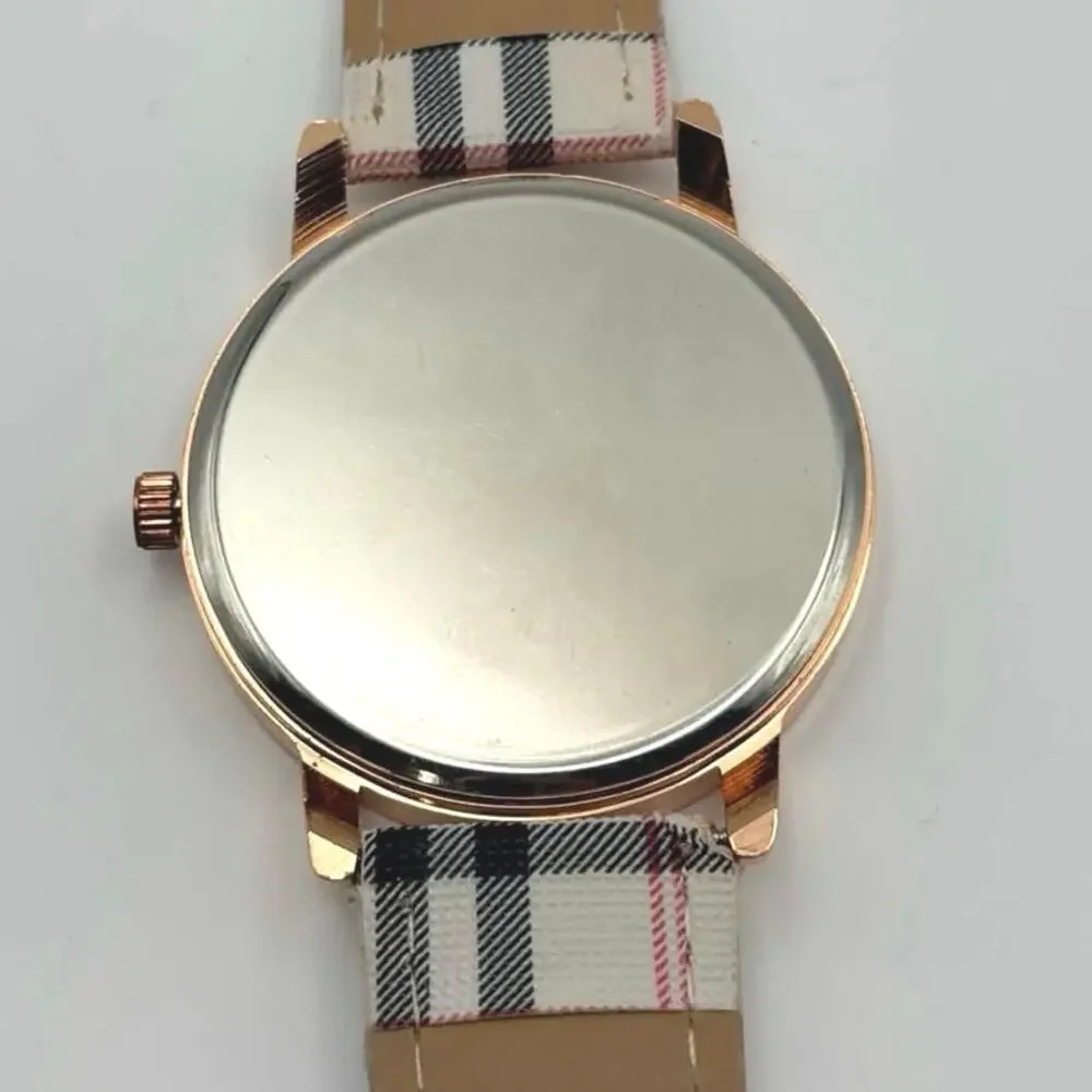 Rose Gold Plaid Men’s Watch